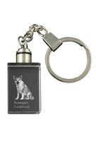 Norwegian Lundehund, Norsk Lundehund - Crystal key ring with dog photo, illuminated key ring, unique gift by Art-Dog brand skaidri