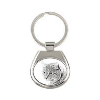 Highland Lynx - keychain with a cat, keychain with a print, personalized pendant from the Art-Dog brand sidabras