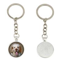 Clumber Spaniel - keychain in a box, own photo, keychain pendant from Art-Dog brand sidabras