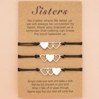 3 vnt. / rinkinys Charm Draugystės sesuo apyrankės Nebiologinė sesuo Geriausios draugės apyrankė su kortele Soul Sister BFF pamergės dovana brown