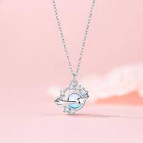 Original Dream Planet Necklace Women's Light Luxury Temperament Autumn and Winter Zircon Stainless Steel Clavicle Chain