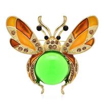 New Resin Big Bee Brooches Pins Enamel Flying Bee Insects Party Office Brooch Fashion Jewelry Gifts green