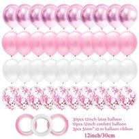 Balloons Wedding Party Supplies Baby Shower Valentine's Day Birthday Pink Happy Anniversary Decoration Girl Latex Child's Day 43pcs&12INCH white