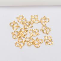 10pcs Non-Fading 24K Vacuum S Buckle W Buckle M Buckle Plus Ring Diy Jewelry Accessories Bracelet Necklace Anklet Connecting Buckle Copper Buckle beige