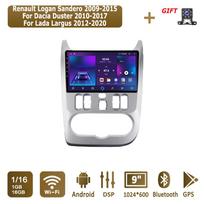Android automobilio radijas Renault Logan Sandero 2009-2015 Multimedia grotuvas Galvos blokas Stereo GPS navigacija BT WIFI 1+16GB 1+16GB white