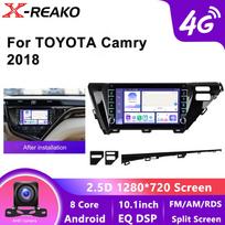 „Android“ automobilio radijas, skirtas „Toyota Camry 8“, 2017 m., 2018 m., 2019 m., 2020 m., automobilio stereofoninės medijos vaizdo grotuvo galvos blokas, belaidis „Carplay“ „Android Auto“ 4+64 black