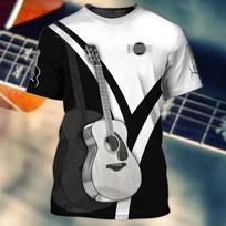 Artistic Music Jazz T-shirt 3D Printguitar Clarinet Men's T-shirt Classic Music Instruments Short Sleeve Hip Hop  Pop Summer S
