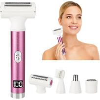 LED ekranas Beauty moteriškas šlapias ir sausas elektrinis skustuvas, neskausmingas 4 viename neskausmingas kūno skustuvas, belaidis 3 ašmenų moteriškas skustuvas kojoms, rankoms, pažastims violetinė
