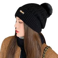 Women's Winter Fleece-Lined Knit Beanie Hat with Pom-Pom, Warm Thick Soft Spun Yarn Cap  Polyester Handcrafted Skull Cap ONLY HAT juoda