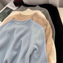 Casual Half High Neck Knitted Base Sweater for Women Autumn and Winter Solid Pullover Sweaters Women Long Sleeve Elegant Slim Fit Knitwear Tops 25056 One Size tamsiai pilka spalva