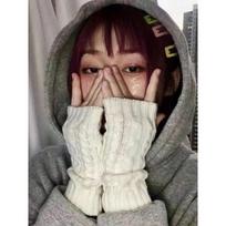2020Goth New Warmer Women Short Gloves Stylish Hand Gloves Gothic Girls Arm Crochet Knitting Hollow Mittens Warm Fingerless Gloves One Size