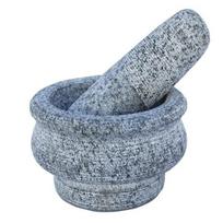 Skiedinio ir grūstuvės prieskonių akmenų rinkinys Okhli Press Halbatta Haral Mixer Natural Traditional 12,7cm gray