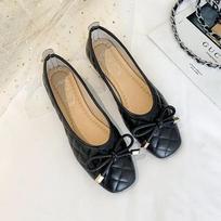 fashion Women Casual Boat Shoes Stretch Fabric Ballet Flats Butterfly-Knot Breathable Square Toe Slip on Loafers  Shallow 35 juoda