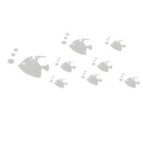 (Nikita) Bubble Fish Sienų lipdukai Vandenyno žuvų veidrodiniai lipdukai Akriliniai veidrodiniai sienų lipdukai One Size sidabras