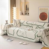 1 vnt. dvipusis animacinis pliušinis sofos užtiesalas keturių sezonų universalus sofos pagalvėlė neslystantis visiškai apgaubiantis sėdynės kilimėlis 1seater 180x130CM ruda