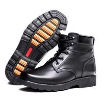 Men's Work Snow Boots Lightweight Lace-Up Warm Fur Lined Winter Hiking Boot Non-slip Outdoor High-top Shoes Trekking Combat Ankle Booties for Male 45 black