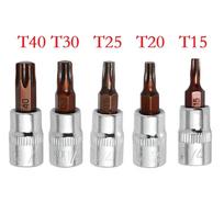Torx Screwdriver Bits Set for Professionals T15 T20 T25 T30 T40 (Pack of 5)