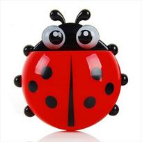 1vnt Ladybug Animal Insect dantų šepetėlio laikiklis vonios kambariui animacinių filmų dantų šepetėlis dantų pastos sieninio siurbimo laikiklio stovo konteinerio laikiklis 14.5*13.5cm raudona