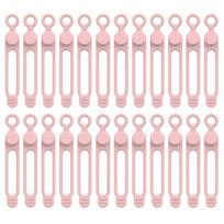24Pcs Cable Organizer Elasticity Self Fastening Buckle Design Silicone Wire Organizer Storage Fixer Household Supplies 24PCS rožinė
