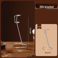 Handheld USB Milk Frother - Cross-border Electric Whisk Beater Mini Mixer Stainless steel bracket brown