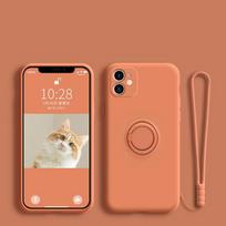 Žiedo Laikiklis Silikoninis dėklas Samsung Galaxy Note 10 20 S21 S23 Ultra S10 S9 Plus S20 FE S10E S22 5G Minkštas skystas dangtelis For S21 oranžinė