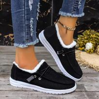 Winter Large Thick Bottom Plush Fur Snow Boots Warm Cotton Shoes Women's Casual Lace Up Canvas Shoes Warm 35 pilka