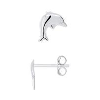 Boucles d'Oreilles - LÉA & ARTHUR - DAUPHIN - Argent 925 - Système Poussettes - Enfant