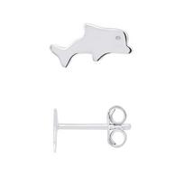 Boucles d'oreilles - LÉA & ARTHUR - Motifs Beluga - Argent 925 - Système Poussettes - Enfant sidabras
