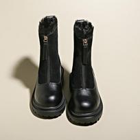 Šilti pliušiniai batai moterims Žieminiai batai Chelsea Suede Platforma Laisvalaikio moteriški aulinukai Apvalus pirštas Kailis Goth Botas Feminina Ruda 35 black