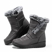 Waterproof Platform Snow Boots for Women Faux Fur Short Plush Ankle Boots Woman Plus Size Non-Slip Winter Shoes Female 44 36
