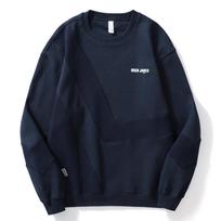 American Trendy Brand Retro Heavy Men'S Crew Neck Sweater Loose Large Size Autumn And Winter Casual Knitted Pullover Jacket M karališkos mėlynos spalvos