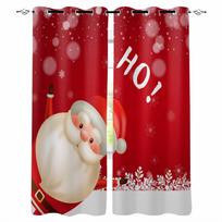 Christmas Santa Blackout Curtains for Children Kids Home Decor Bedroom Living Room High Shading Window Curtains W135 x H60cm brown