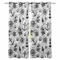 Map Navigation Ship Lines Retro Blackout Curtains For Living Room Bedroom Window Treatment Blinds Drapes W135 x H60cm