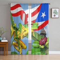 Puerto Rico Red Eyed Tree Frog Curtain For Living Room Transparent Tulle Curtains Window Sheer For The Bedroom Accessories Decor W135 x H114cm