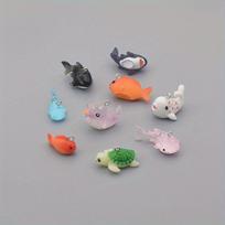 9 vnt. Dervos Auksinės žuvelės Ryklys Jūrų gyvūnų serijos Ornamentas Pakabukas Pasidaryk pats Rankų darbo Auskarai Raktų pakabuko Priedai 9pcs gray