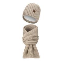 2 vnt./kompl. Unisex žieminė kepurė ir šaliko komplektas, storas pliušinis pamušalas, apsaugantis nuo šalčio, unisex kepurė, kaklo apdangalas, lauko slidinėjimo, čiuožimo, dviračių šaliko ir kepurės komplektas šviesiai smėlio spalvos