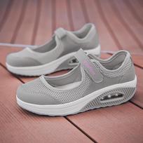 Fashion Vintage Anti-slip Casual Women Wedge Breathable Air Cushion Slippers Summer Sandals Sport Casual Female Platform Retro Shoes 43 juoda