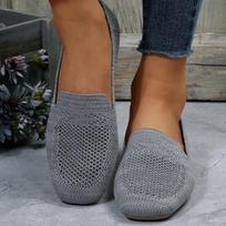 Fashion 2024 Spring Autumn New Mesh Ballet Flats Women Mesh Breathable Women Flats 35 pilka spalva