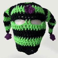 The new pure hand-crocheted gradual striped cat ear pullover hat personality fashion adult hat Adult 57-59cm green