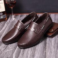 Madingi vyriški odiniai batai Minkštas padėklas Neslystantys loaferiai Britiški laisvalaikio slip-on'ai Paprasti prekės ženklo odiniai batai Madingi mokasinai Moliūgų batai 2024 38 ruda