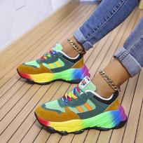 Fashion Women's Shoes Large Size Sport Sneaker Tennis Running Shoes Female Casual Platform Fashion Footwear Basket Comfortable Athletic 43 mėlyna