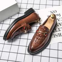Fashion 2024 New Mens Casual Shoes Classic Designer Embossed Leather Luxury Brand Shoes Comfortable Business Dress Shoes for Men Loafers 5.5