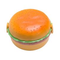 Hamburgerių pietų dėžutė, dviejų aukštų, miela burgerių bento dėžutė, mikrobangų krosnelėje tinkama, vaikams, mokyklos maisto konteineris, šakučių stalo įrankių rinkinys orange