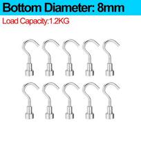 20/1Pcs Small Magnetic Hooks Multi-Purpose Neodymium Magnet Hook Kitchen Refrigerator Keys Coat Storage Holders Bathroom Hanger 20Pcs