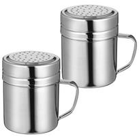 2 Pcs Spice Jar Travel Grinder Shaker Metalcraft Sugar Dispenser Dredge Flavoring Container gray