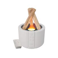 Flame Humidifier with Remote Control Colorful Night Light USB Electric Aroma Diffuser for Office Home Room Bedroom Study Spa balta
