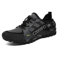 Madingi vyriški batai Vasariniai kvėpuojantys tinklelio Lauko neslystantys Lengvi Kasdieniam vaikščiojimui Trekingo sportbačiai Paplūdimio brastymosi batai Unisex Moterys 36 black