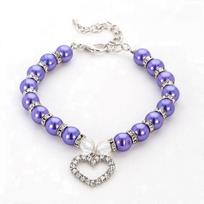 Pearl Necklace Cat and Dog Jewelry Pet Accessories Pendants Pet Collar Collar Necklaces violetinė