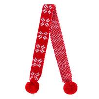 Pet Scarf Hairball Design Knitting Friendly To Skin Fade-Resistant Snowflake Pattern Decorative Yarn Xmas raudona