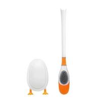 Silicone Toilet Brush Set Cute Diving Duck Wall-mounted Floor-Standing Long Handled Deep Household Bathroom Cleaning Accessories mėlyna